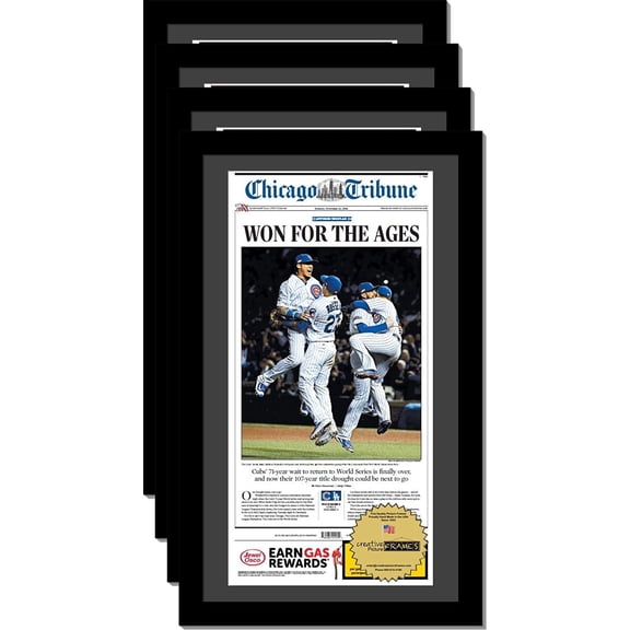 CreativePF [1122-14x24bk-b] Black Picture Frame with Black Matting Holds 11 by 22-inch Assorted Media (4-Pack) 4 Black Mat