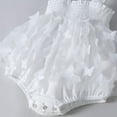 thumbnail image 5 of FAOWME Girls Sleeveless Solid Color Butterfly Tulle Ruffles Bodysuits Onesie White 6-9 Months, 5 of 8