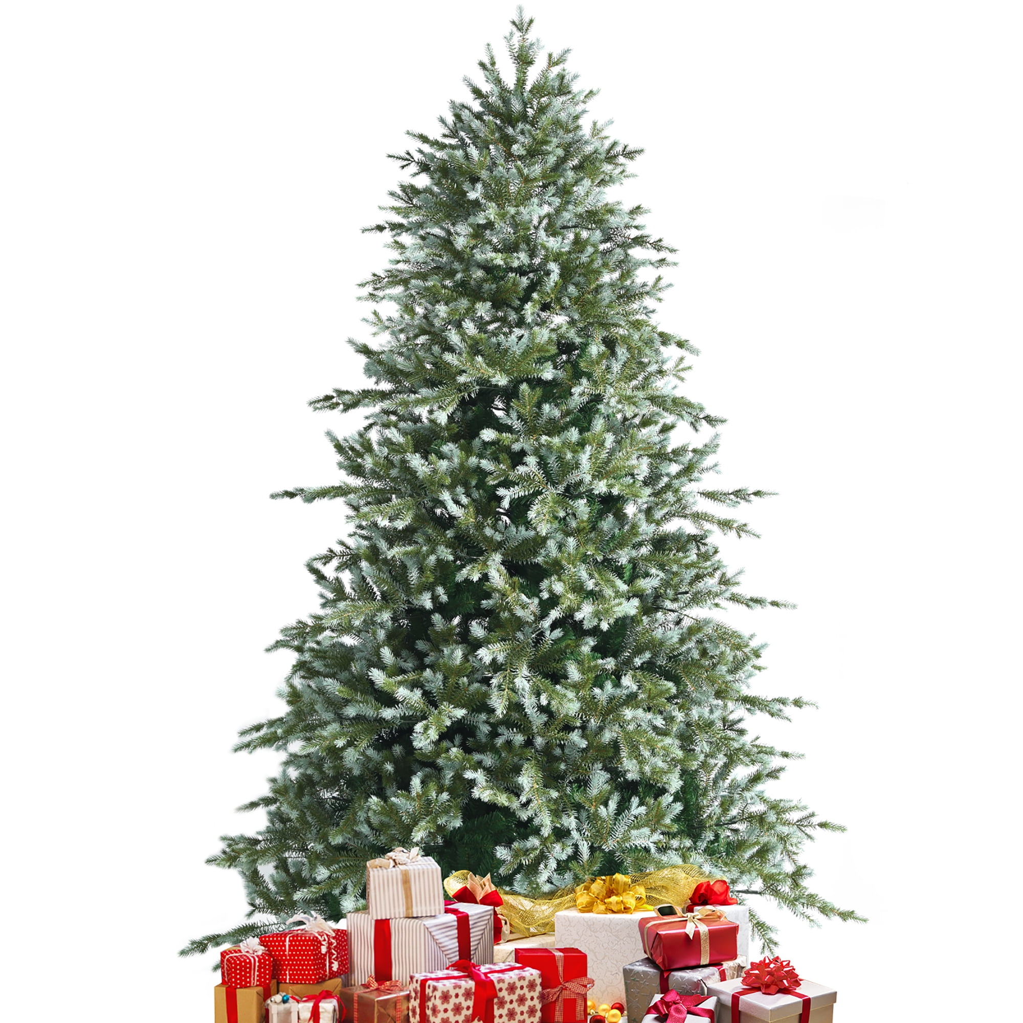 Costway 8ft Hinged Artificial Christmas Spruce Tree w/ 1658 Mixed PE