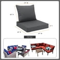 thumbnail image 2 of Outdoor Seat Cushion Set 24 x 24 Inch Waterproof & Fade Resistant Patio Furniture Cushions with Removable Cover Deep Seat & Back Cushion with Handle and Adjustable Straps for Chair Sofa Couch, 2 of 11