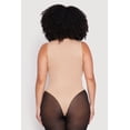 thumbnail image 3 of Womens Plus Size Daisy Ribbed Knit Tank Thong Bodysuit, 3 of 3