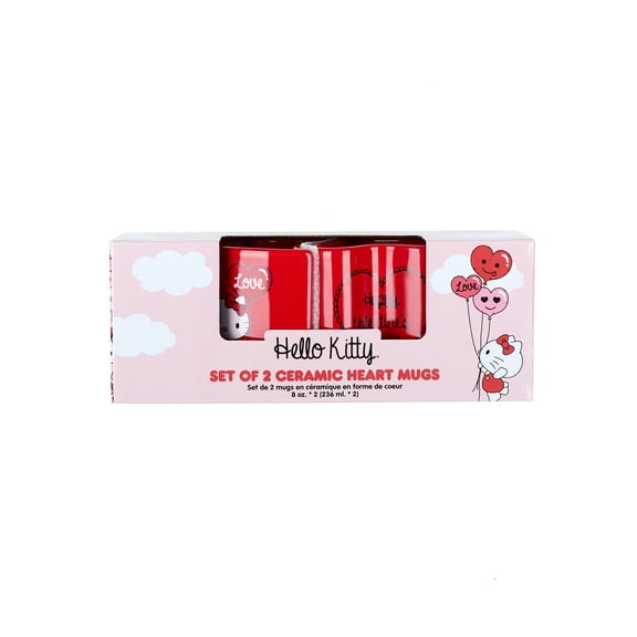 Hello Kitty Valentine's 2 Pack 16oz Ceramic Heart Mugs