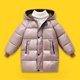 thumbnail image 2 of Gibobby Chamarra niñaChaqueta de plumón para niños, chaqueta acolchada con capucha de invierno, chaqueta acolchada de longitud media para niños y niñas(Rosa, 3-4 Años), 2 of 3