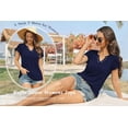 thumbnail image 5 of TEMOFON Womens Summer Tops Casual V Neck Tee Shirts Petal Sleeve Fashion Loose Blouses for Women Clothes Short Sleeve Shirts Dressy Tunic Tops, 5 of 7