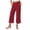 Red, variant on felwors Capri Women Wide Leg Trendy High Waisted Baggy Straight Casual Summer Stretch Denim Capris Pants Pink for Size L