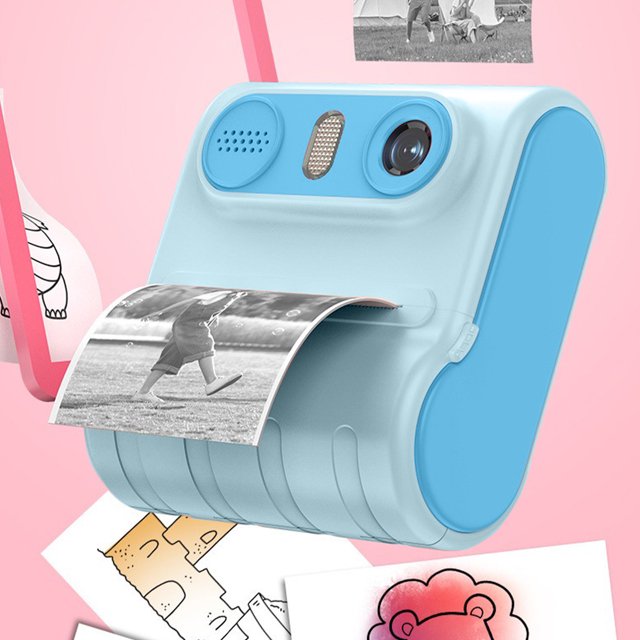 Cámara doble HD para niños, cámara de impresión térmica instantánea de 2,4 pulgadas, cámara para niños, impresión por error y cámaras Polaroid portátiles y fáciles de usar.