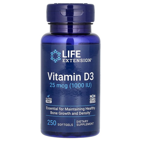 LIFE EXTENSION VITAMINA D3 25 MCG, 250 SOFTCAPS