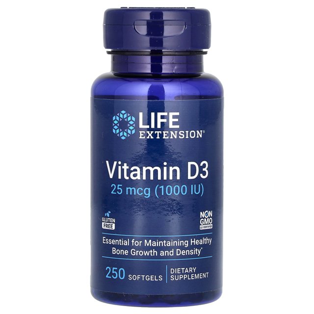 LIFE EXTENSION VITAMINA D3 25 MCG, 250 SOFTCAPS