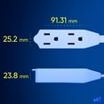 thumbnail image 7 of Maximm 1 ft. 16/3 Flat Extension Cord 360 Rotating Plug 3-Outlet 13A, 1625W, UL Certified, White, 7 of 7