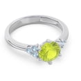 thumbnail image 3 of 2.15 Carat Round Cut Peridot & Aquamarine Gemstone Beautiful Anniversary Ring for Ladies Solid 14K White Gold Size 10.5 by Diamond-Capitals, 3 of 7