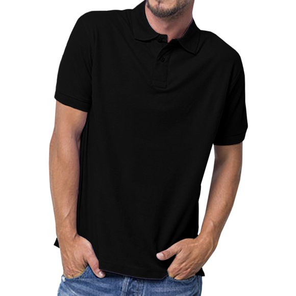 Basico (Black) Polo Collared Shirts For Women 100% Cotton Short Sleeve Golf Polo Shirts For Women and Juniors