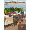 thumbnail image 4 of Outdoor Tablecloth with Umbrella Hole and Zipper, Aztec Southwest Rectangle Table Cloth 52x70 Inch Waterproof Tablecloth, Red Brown Boho Chic Abstract Geometric Picnic Table Cover for Patio Camping, 4 of 7