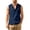 Navy #001, variant on Tank Tops Men Cotton Linen Sleeveless Button Up V Neck Shirts Summer Casual Vacation Tee, 4XL