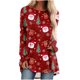 thumbnail image 2 of Puntoco Navidad Mujer Casual Estampado largo Jersey Manga raglán Manga larga Cuello redondo Top/Camisa Puntoco Puntoco-936, 2 of 5