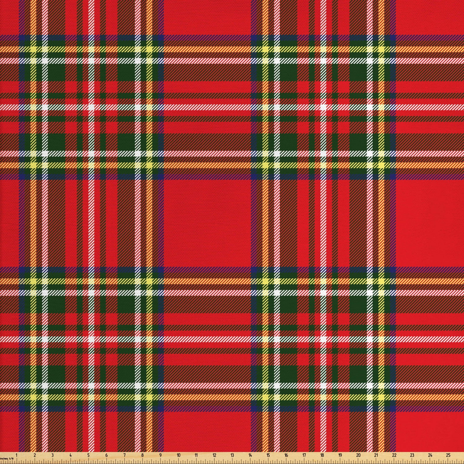 Plaid Fabric by The Yard, European Western Culture Inspired Abstract