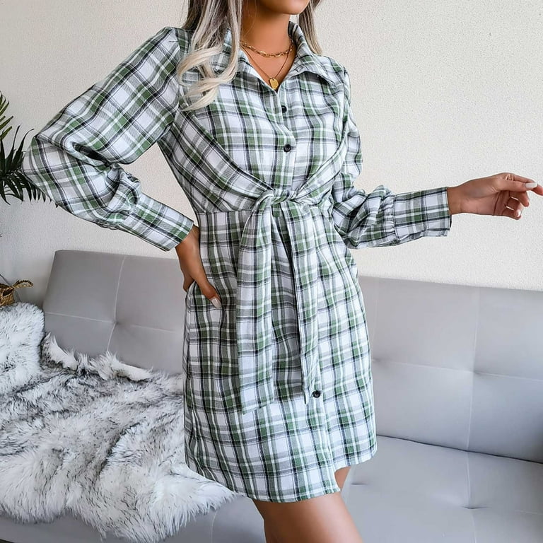 green plaid babydoll dress All Wrapped Up Bow Babydoll Mini Dress in Red Plaid main image 0