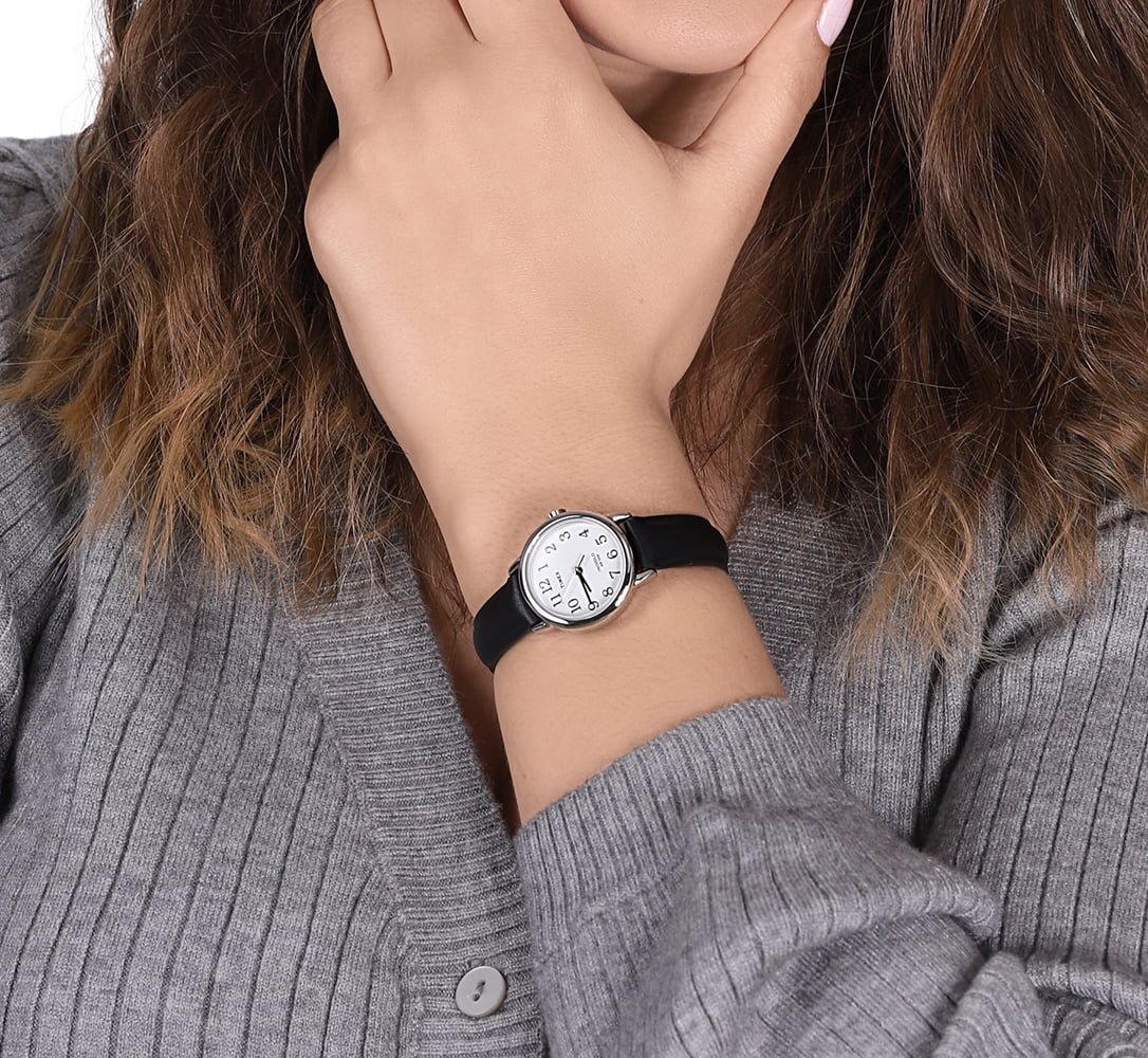 Women's Easy Reader T20441 Black Leather Quartz Fashion Watch