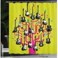 thumbnail image 4 of Ambesonne Music Shower Curtain, Guitars for Rock Stars, 69"Wx70"L, Hot Pink Apple Green, 4 of 5