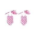 thumbnail image 2 of BemeyourBBs Toddler Baby Girl Strawberry Bow Cherry Swimsuit Infant Bathing Suit One-Piece Swimsuits Sun Hat Set Front Bow Rash Guard Spaghetti Strap Swimwear Summer Beach Wear Headband, 2 of 9