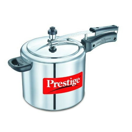 Prestige PRNPC5 Nakshatra Plus 5-Liter Flat Base Aluminum Pressure Cooker for Gas and Induction Stove, Medium,