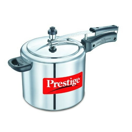 Induction Stove - Prestige PRNPC5 Nakshatra Plus 5-Liter Flat Base Aluminum Pressure Cooker for Gas and Induction Stove, Medium, Silver