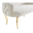 thumbnail image 3 of Adina White Velvet Loveseat with Gold Legs by TOV Furniture, 3 of 4