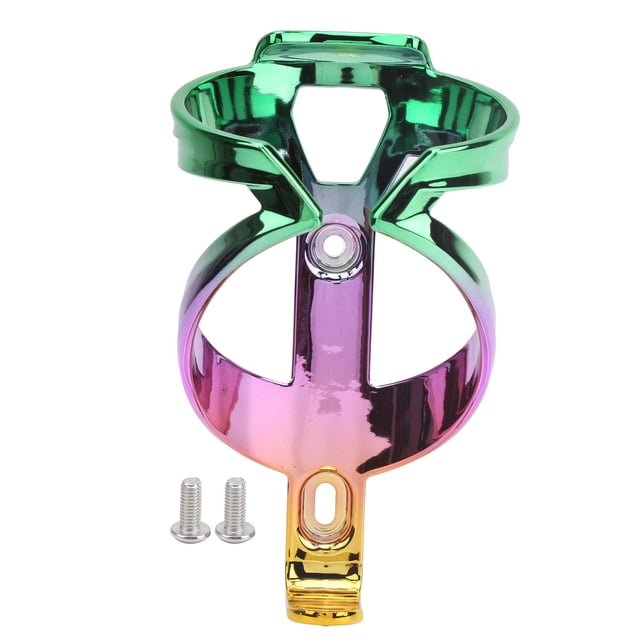 Soporte para vasos de agua para bicicleta de montaña, soporte ligero y colorido para portabotellas (verde, morado y dorado)