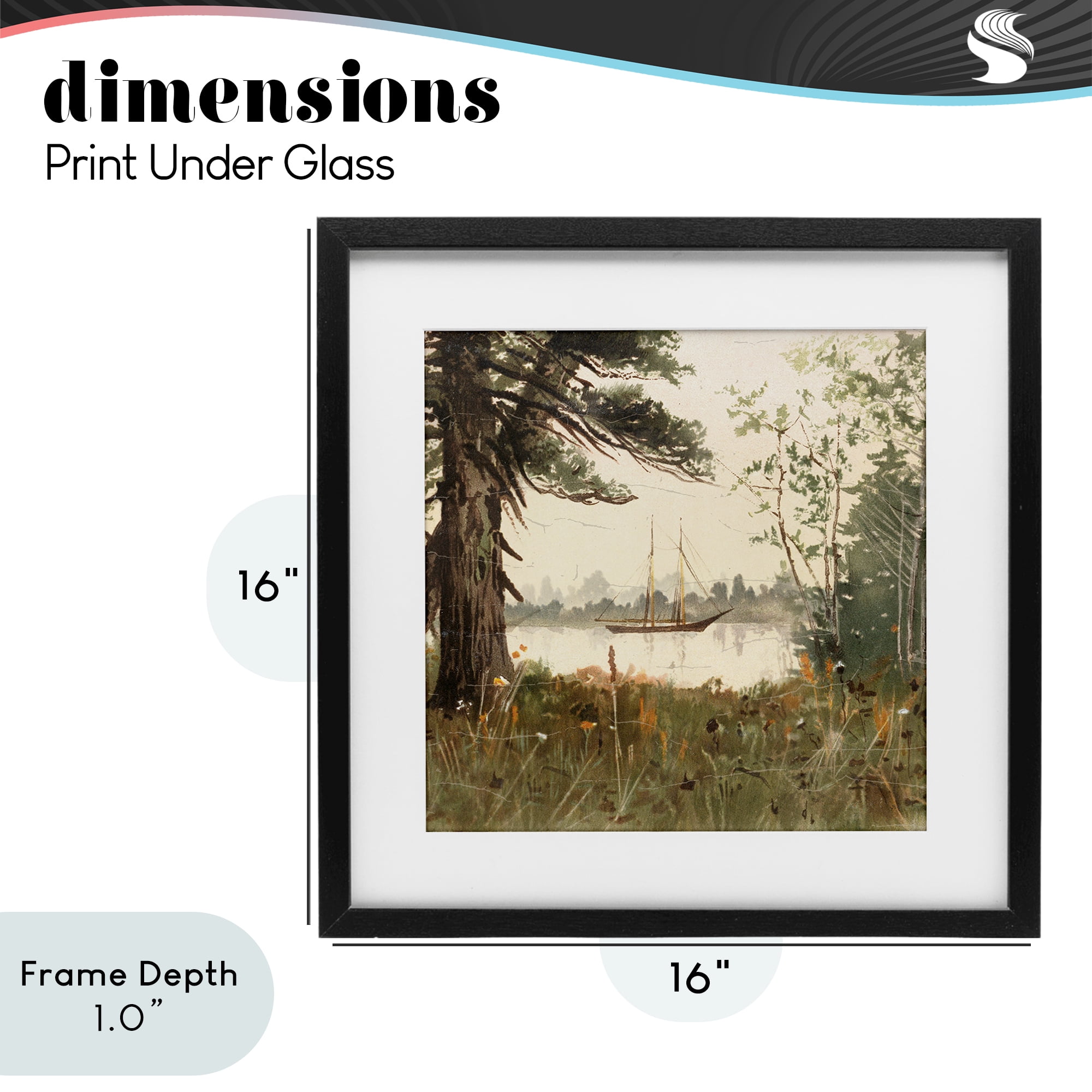 Stupell Industries Boating View Through Trees Black Framed Print Under Glass, design by Lula Bijoux & co.