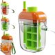 thumbnail image 1 of 2 In 1 Ice Bottle With Straw Touch Free Tray Water Bottle Portable Press To Release Ice Making Tray For Home Kitchen Outdoor Picnics, 1 of 8