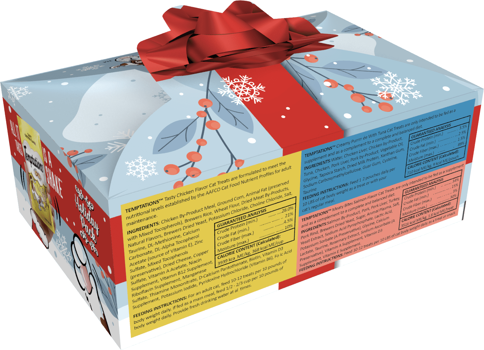 Temptations Multiple Flavors Cat Treats for Adult Cats Holiday Pack, 6.2 oz Variety Pack