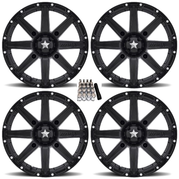 MSA M33 Clutch UTV Wheels/Rims Black 12" Polaris Ranger XP 900/1000