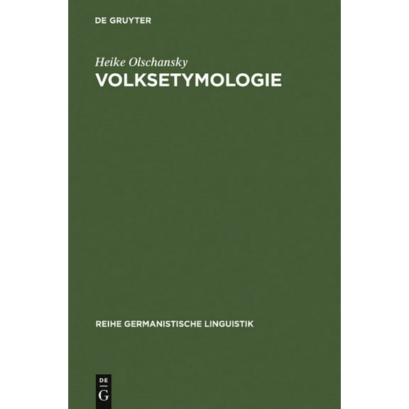 Reihe Germanistische Linguistik Volksetymologie, Book 175, (Hardcover)