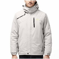 IYTR Winter Jackets for Men Waterproof Fleece Coats Sport Thermal Parkas Snowboard Jacket Raincoat with Pockets (White,XXXL)
