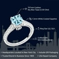 thumbnail image 2 of Gem Stone King 925 Sterling Silver Sky Blue Topaz and White Created Sapphire Engagement Ring for Women (2.30 Cttw, Cushion 7MM, Gemstone Birthstone, Available in Size 5, 6, 7, 8, 9), 2 of 7