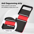 thumbnail image 3 of Phone Case for Samsung Galaxy Z Flip 3 5G 2021 Cover With Hinge Protection Ring Holder Stand Slim Shockproof Shell PU Leather Protective Cell Accessories ZFlip3 Z3 Flip3 3Z Flip3case Women Girls Red, 3 of 13