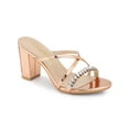 thumbnail image 1 of BLISSFUL STEP Women's Rhinestone Block Heels Heeled Sandals, 1 of 7