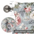 thumbnail image 2 of Spring Flowers Window Valance for Kitchen, Country Watercolor Red White Camellia Floral Green Leaf Blue Rod Pocket Short Curtain for Small Windows, Light Filtering Decorative Valance, 42 x 12 Inch, 2 of 9