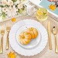 thumbnail image 2 of 125pcs Clear Pink Plastic Plates with Gold Rim - Gold Plastic Tableware includes 25 dinner plates, 25 dessert plates and 75 gold tableware for wedding birthday party and Mother's Day, 2 of 9