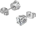 thumbnail image 2 of Geometric Diamond Stud Earrings Timeless Silver Jewelry for Women, 2 of 4