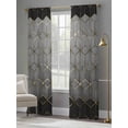 thumbnail image 4 of Ombre Gray Geometric Sheer Curtains 108 Inch Length 2 Panels Set Window Treatments, Modern Abstract Art Rod Pocket Semi Curtains for Living Room/Bedroom/Kitchen Décor, 104"W x 108"L, 4 of 7