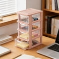 thumbnail image 4 of FastXmas 4 Layer Plastic Drawers - Small Desktop Organizer with Transparent Drawers, Tabletop Multi Layer Storage Box for Home, Office, Stationery, Jewelry and Cosmetics(12 Inch), 4 of 5