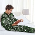 thumbnail image 6 of Salouo Green Snakeskin Print Button-Front Long Sleeve Pajama Set for Men, Soft 2Pjs Men's Long Sleeve Sleepwear-Medium, 6 of 7