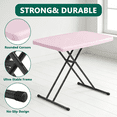 thumbnail image 3 of HOUSNIFLEX Adjustable Height Folding TV Tray Table, Tool-Free Snap-On Setup, Portable Folding Table for Living Room, Camping & Small Spaces, Pink, 3 of 9