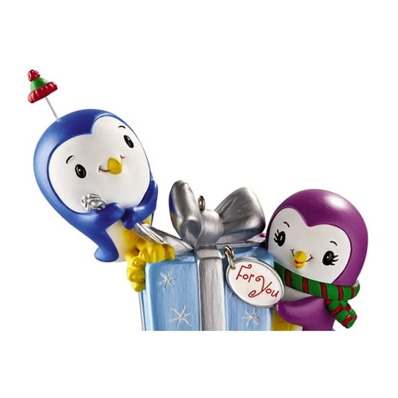Carlton Cards 3.25" Purple and Blue Polar Pals Chitter Chatter Christmas Ornament