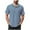 Dark Blue, variant on Kovlvoll Men's Shirts Summer Fashion Striped Buttons Lapel Collared Short Sleeve Loose Casual Basic Tee Shirt