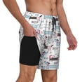 thumbnail image 3 of Picia Dachshund Dog Puppy pattern Mens Swim Trunks with Compression Liner Stretch Beach Shorts Quick Dry with Zipper Pockets No-Chafing Board Shorts-3X-Large, 3 of 9