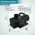 thumbnail image 2 of Half Off Ponds Aqua Pulse Submersible Pond Pump for Waterfalls, 3000 GPH, 0.25 HP, 100 ft Cord, 2 of 8