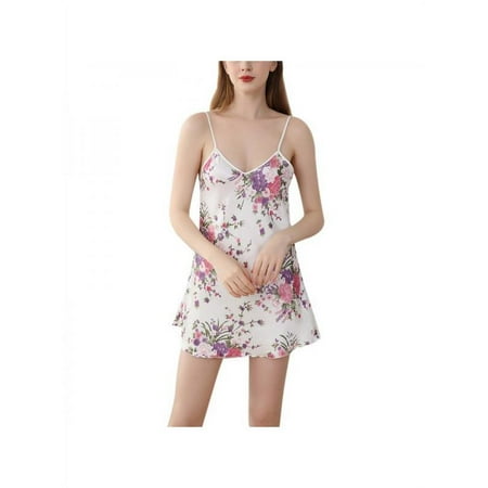 

Women s Satin Nightgown Sexy Spaghetti Strap Lingerie Chemises Mini Slip Short Nightwear