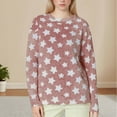 thumbnail image 2 of Ashirexll Long Sleeve Shirts for Women Winter Tops Fashion Star Printed Pullover Round Neck Casual Blouse Relaxed Shirt, 2 of 6