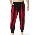 thumbnail image 3 of Aofany Mens Trousers Patchwork Casual Elastic Waist Drawstring Pocket Sport Pants Cuffed Pants, 3 of 9